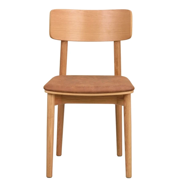 Rowico 120940 e Wolcott chair brown microfibre fabric oak kuva