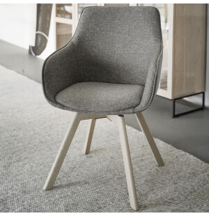 Rowico ALISON käsinojatuoli, dark beige/valkotammi kuva