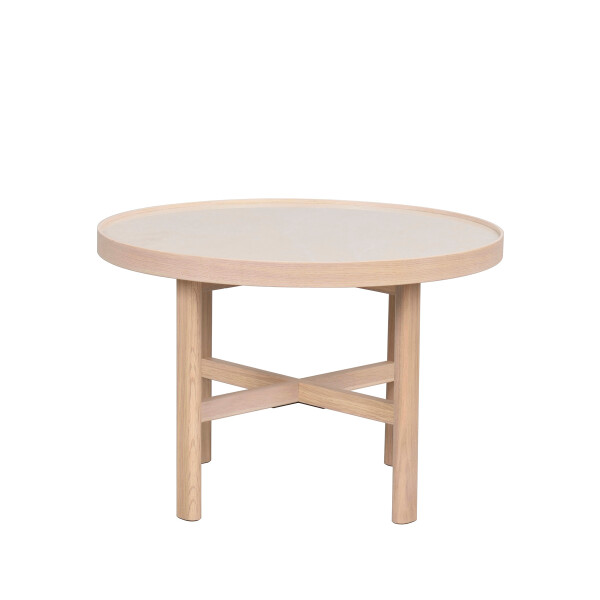 Rowico 121095 Marsden coffee table 60x60 beige ceramics whitewashed oak kuva