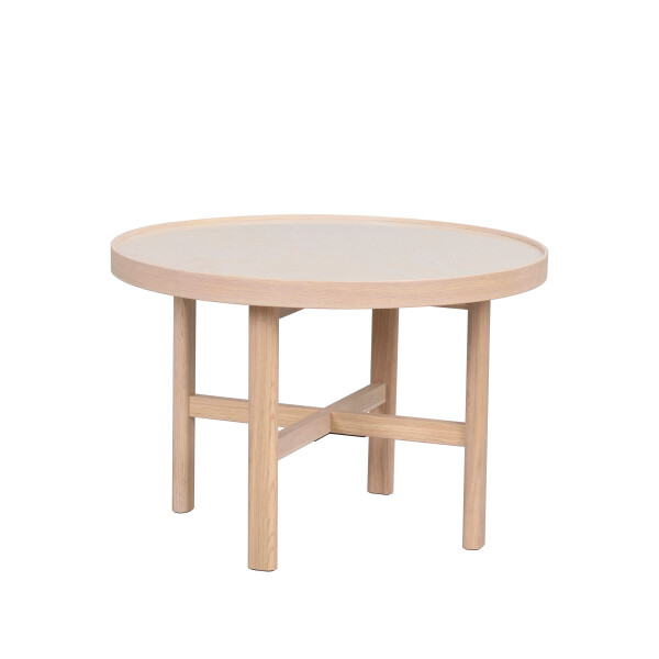 Rowico 121095 b Marsden coffee table 60x60 beige ceramics whitewashed oak kuva