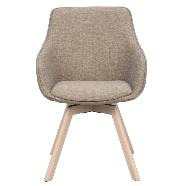 Rowico Alison armchair dark beige whitepigm. oak front image