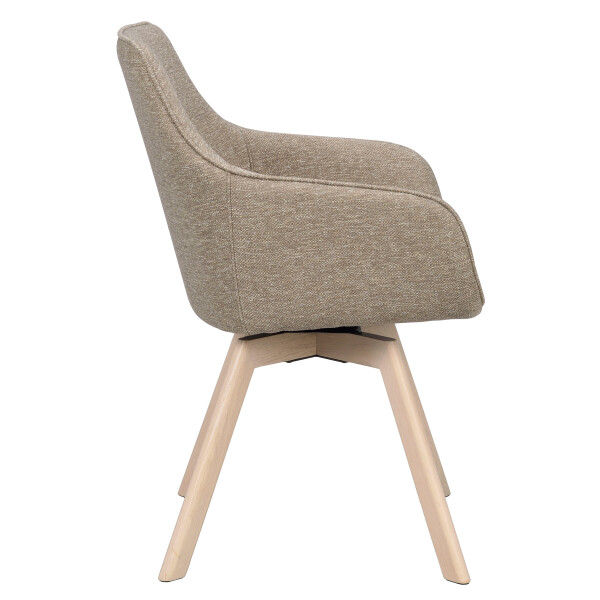 Rowico Alison armchair dark beige whitepigm. oak side image