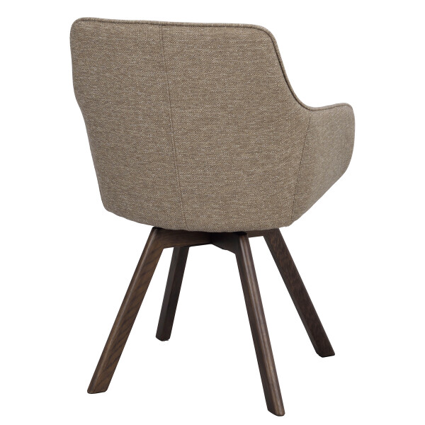 Rowico Alison swivel armchair dark beige brown oak angle image
