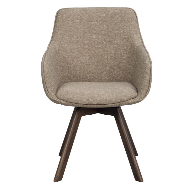 Rowico Alison swivel armchair dark beige brown oak front image