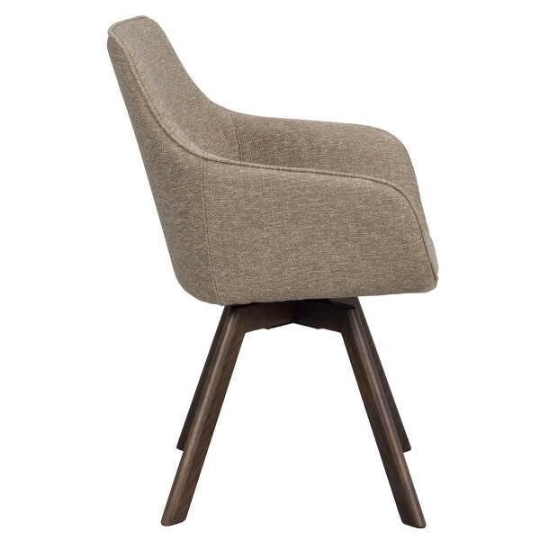 Rowico Alison swivel armchair dark beige brown oak side image