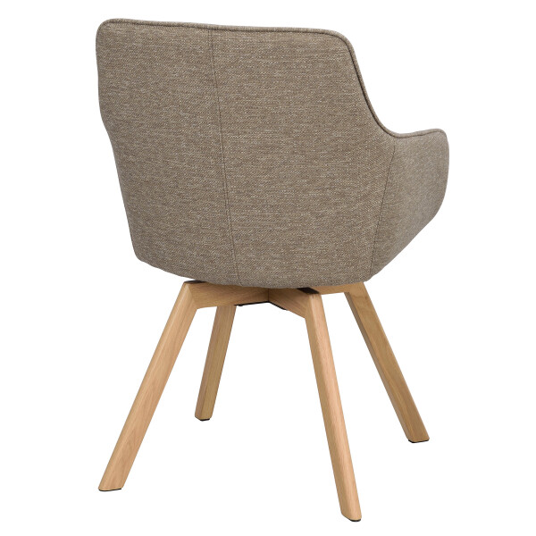 Rowico Alison swivel armchair dark beige oak angle image
