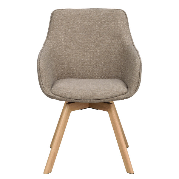 Rowico Alison swivel armchair dark beige oak front image
