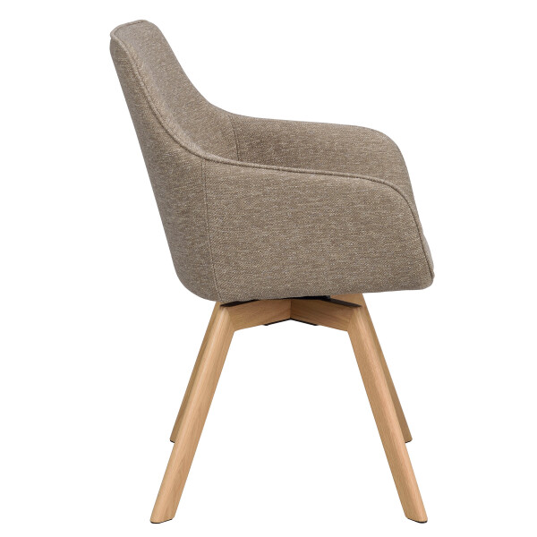 Rowico Alison swivel armchair dark beige oak side image