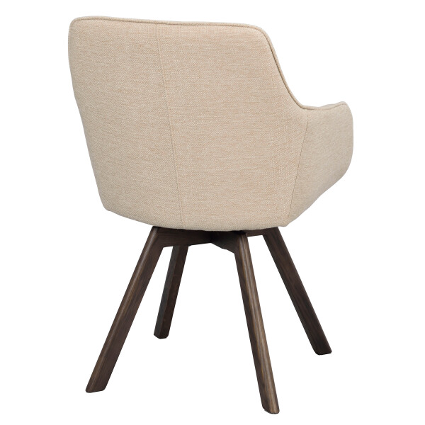 Rowico Alison swivel armchair light beige brown oak angle kuva