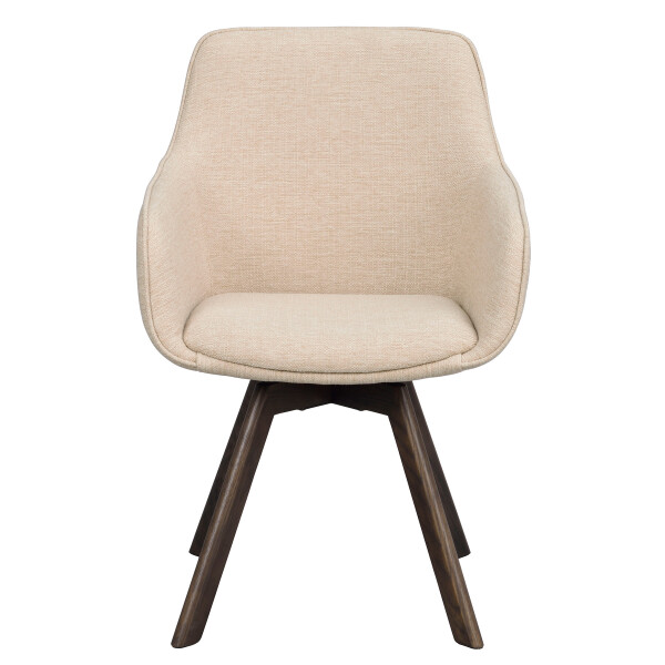 Rowico Alison swivel armchair light beige brown oak front kuva