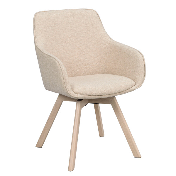 Rowico Alison swivel armchair light beige whitepigm. oak image