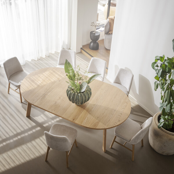 Rowico Glenside round diningtable 130 oak+1extension kuva