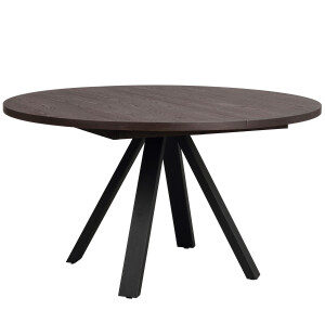 Rowico MADDOCK ruokapöytä Ø135-235 cm, ruskea/musta kuva