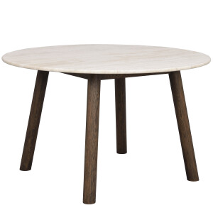 Rowico TARANSAY matbord Ø125 cm, travertin/brun ek image