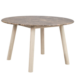 Rowico TARANSAY matbord Ø125 cm, emperador/vitpigmenterad ek image