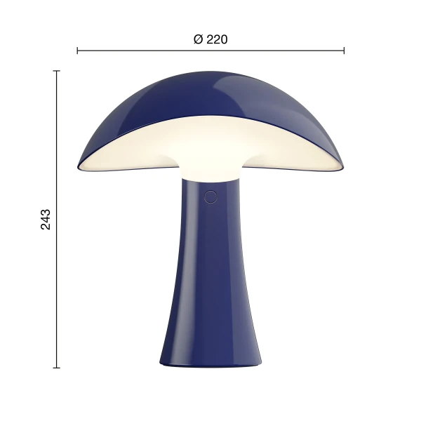 Rumee 220 Portable Lamp EU Night Blue Measurement image