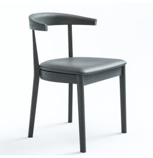 Skovby 52 tuoli, musta/nahka kuva