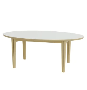 Skovby 78 förlängningsbart ovalt matbord 190-390x109 cm, vit laminat/vitoljad ek image
