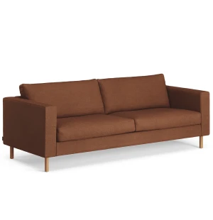 Swedese SOLID 3-istuttava sohva, Sahco Ecriture 0570 Terracotta/öljytty tammi kuva