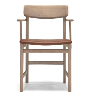 Stolab PAL käsinojatuoli tammi, valkoöljytty/cognac kuva