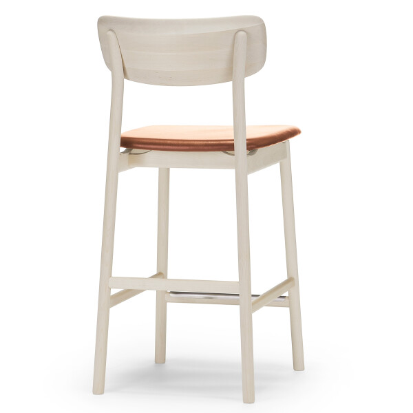 Stolab Prima Vista bar stool birch white oil Elmotique VII 43807 cognac 0101 image