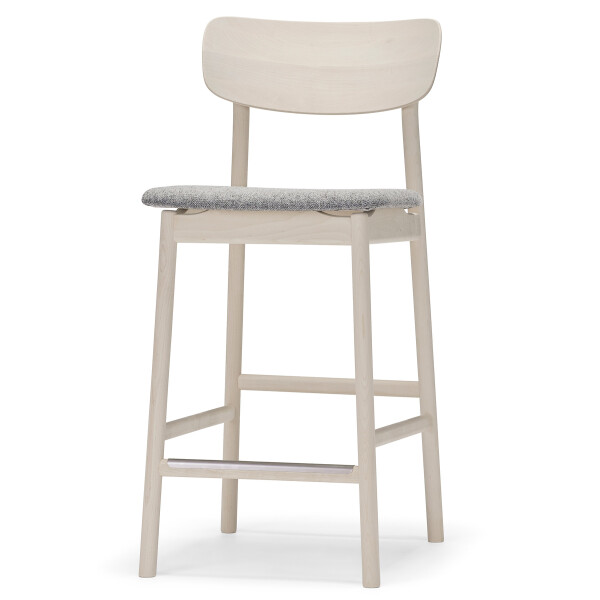 Stolab Prima Vista bar stool birch white oil Kvadrat Hallingdal 65 130 medium grey 0101 kuva