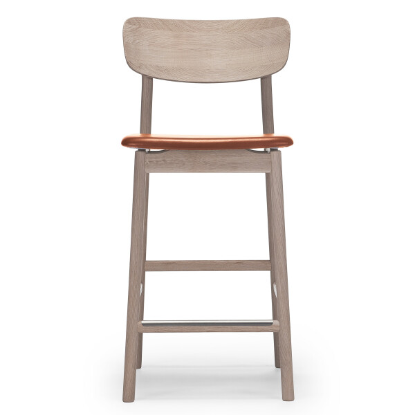 Stolab Prima Vista bar stool oak white oil Elmotique VII 43807 cognac 0101 image