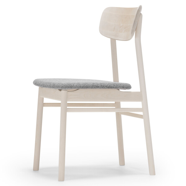 Stolab Prima vista chair birch white oil Kvadrat Hallingdal 65 130 medium grey 0101 kuva