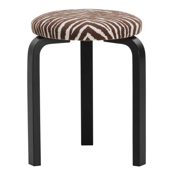 Stool 60 black lacquered Zebra brown cut out master kuva
