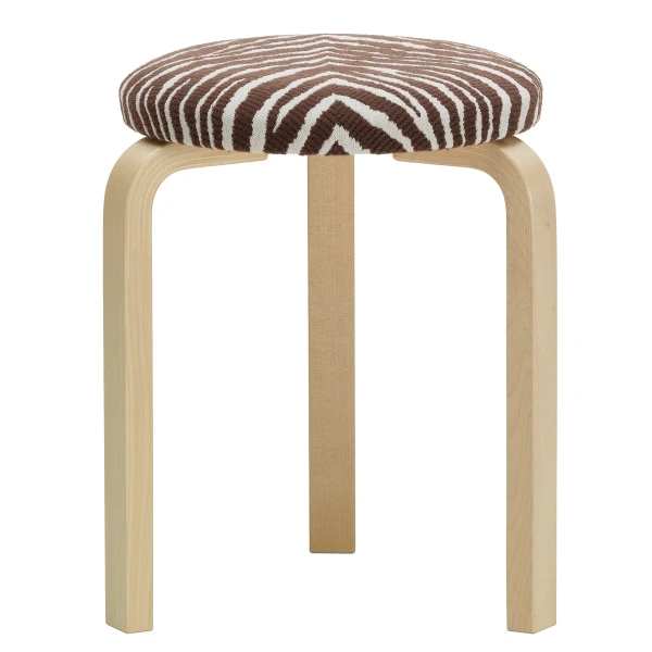 Stool 60 clear lacquered Zebra brown cut out master kuva