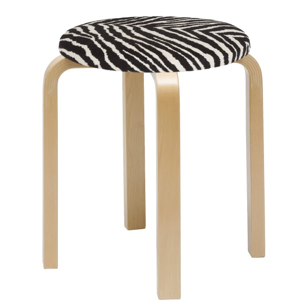 Stool E60 birch Zebra upholstered seat master image