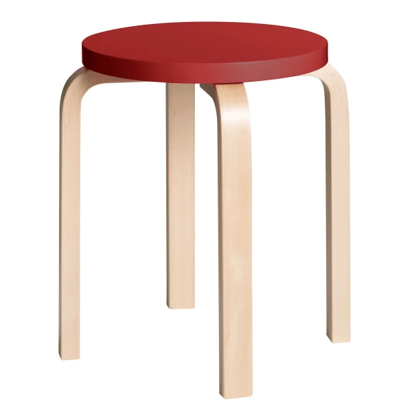 Stool E60 clear lacquer top red master image