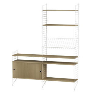 String LIVING ROOM yhdistelmä K, tammi/valkoinen kuva