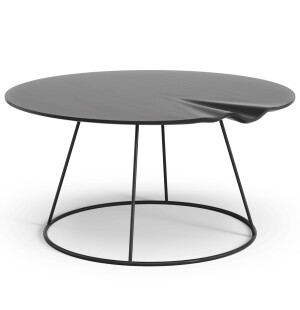 Swedese BREEZE sohvapöytä aallolla Ø80 cm, musta kuva