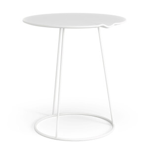 Swedese BREEZE sivupöytä aallolla Ø46 cm, valkoinen kuva