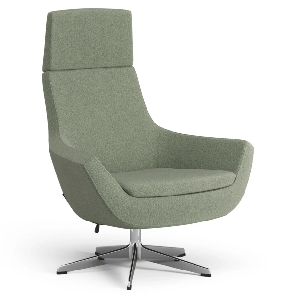Swedese Happy swing swiwel chair high back Fabric Camira Main Line Flax 09 Monument image