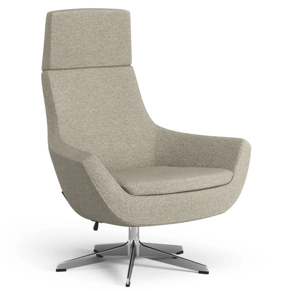 Swedese Happy swing swiwel chair high back Fabric Nevotex Barnum 02 Sand image