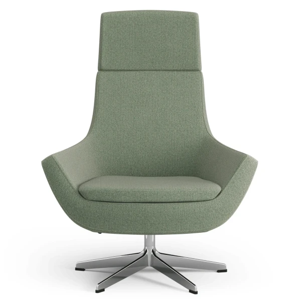 Swedese Happy swing swiwel chair high back front Fabric Camira Main Line Flax 09 Monument image