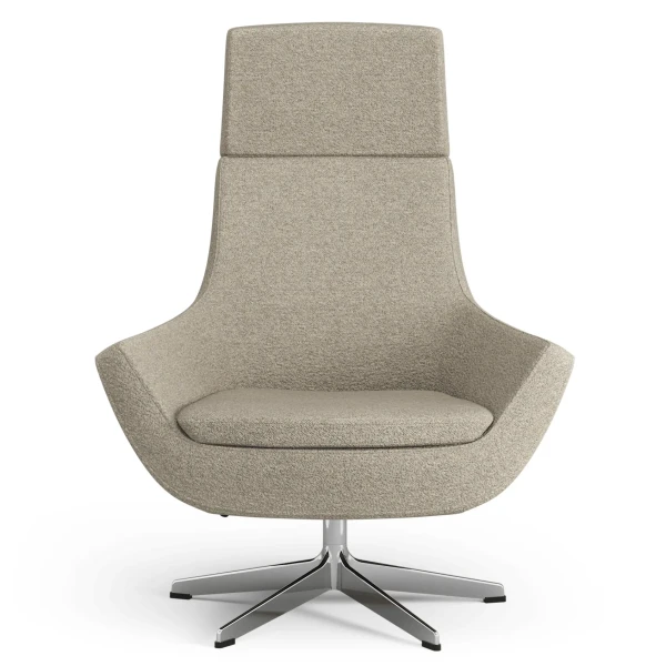 Swedese Happy swing swiwel chair high back front Fabric Nevotex Barnum 02 Sand image
