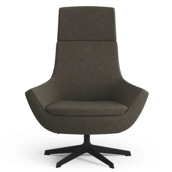 Swedese Happy swing swiwel chair high back front Fabric Svensson Rami 3072 Brown image