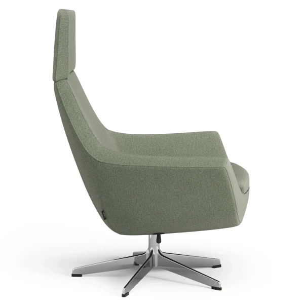 Swedese Happy swing swiwel chair high back side Fabric Camira Main Line Flax 09 Monument image