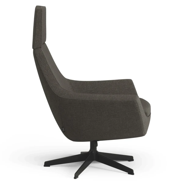 Swedese Happy swing swiwel chair high back side Fabric Svensson Rami 3072 Brown image