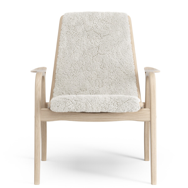 Swedese Laminett easy chair White oak Off white Sheepskin font image