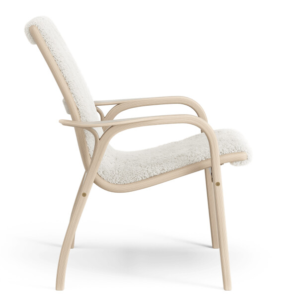 Swedese Laminett easy chair White oak Off white Sheepskin front image