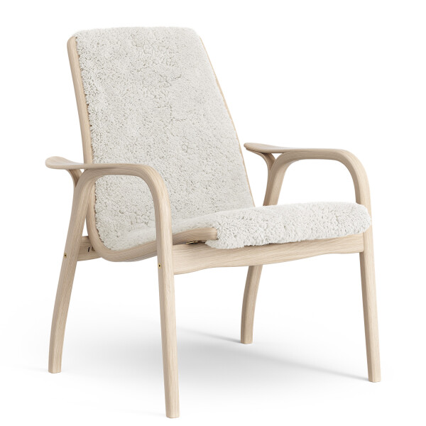 Swedese Laminett easy chair White oak Off white Sheepskin image