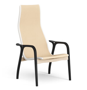 Swedese LAMINO DUALITY nojatuoli, musta lasitettu/nahka luonnonväri kuva