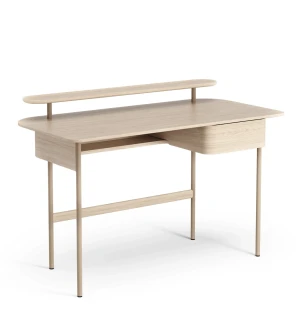 Swedese LUNA työpöytä laatikolla ja hyllyllä, valkopigmentoitu kuva