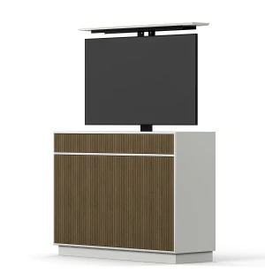 Englesson LINE TV Lift 55" senkki, valkoinen/pähkinä kuva