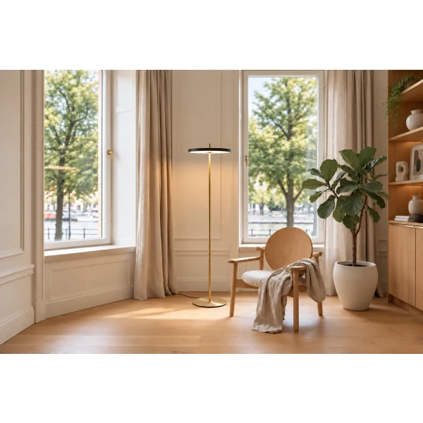 UMAGE Lifestyles Asteria Air Floor Brass Black Heiko Lounge Oak kuva