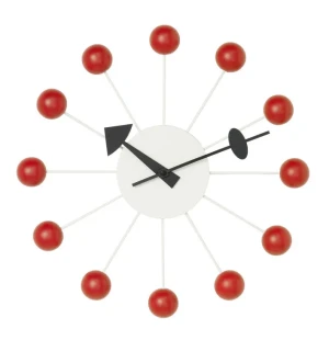Vitra BALL CLOCK seinäkello, punainen kuva